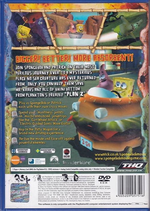 The SpongeBob SquarePants Movie Game - PS2 (B Grade) (Genbrug)